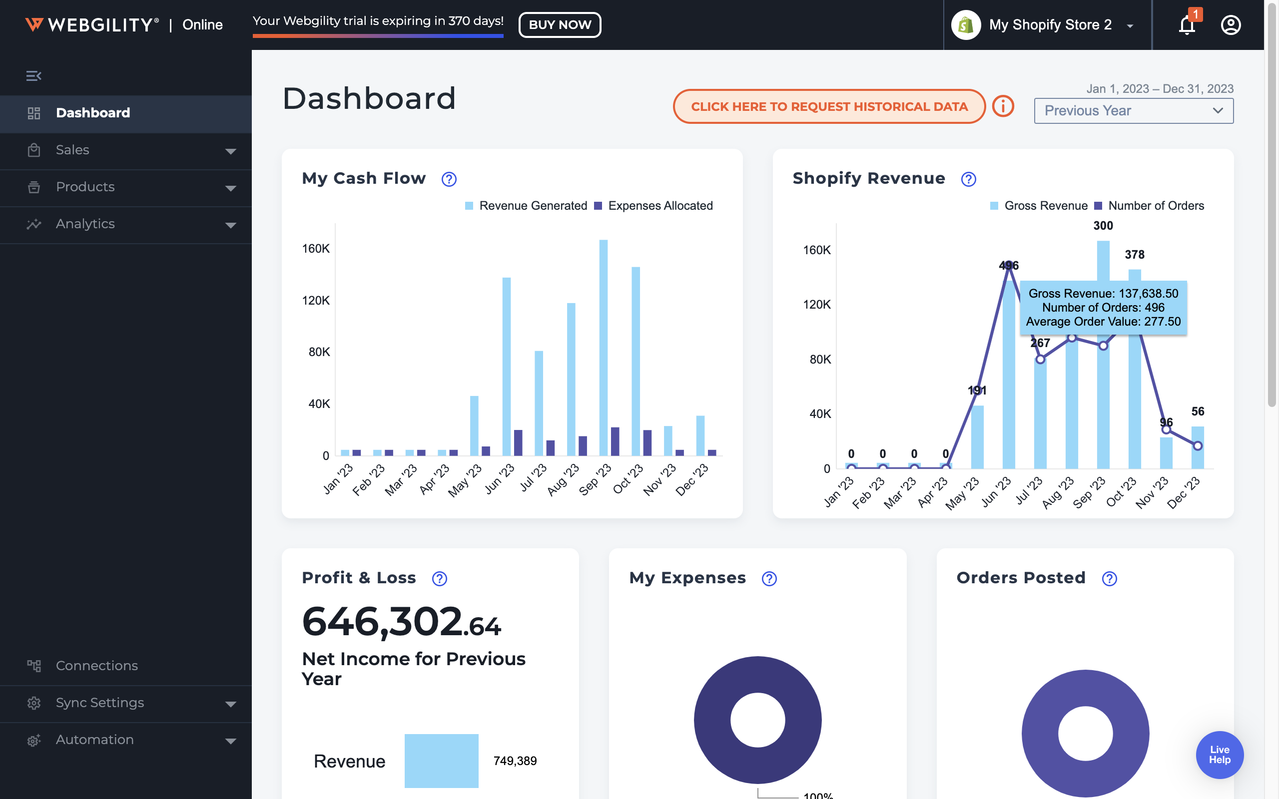 Webgility-Dashboard